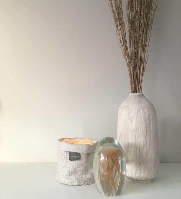 Gray vase "Ava" with handle